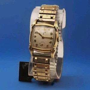 Rare Vintage 1950's ELGIN 15 JEWELS GOLD TONE MECHANICAL HANDWIND MEN'S WATCH - Picture 1 of 10