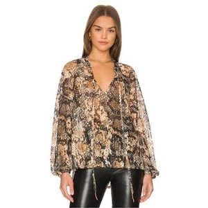 NWT Free People Out For The Night Long Sleeve Top in Snake Combo - Picture 1 of 8