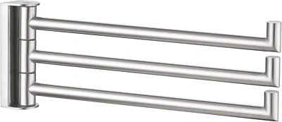 Brushed Nickel Swivel Towel Rack, 3-Arm Foldable Stainless Steel Wall-Mount - Image 1 of 4