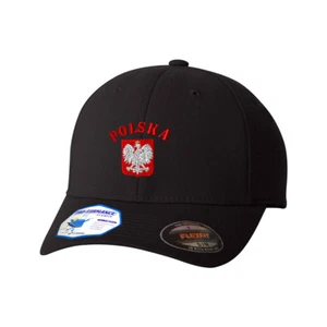 Flexfit Hats for Men & Women Poland Polska Seal Flag Embroidery Polyester - Picture 1 of 3