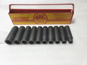 10 Pcs MAC VDP6 1/2" Drive 6pt Deep Metric Sockets 21,19,18,17,16,15,14,13,12,10 - Picture 1 of 19