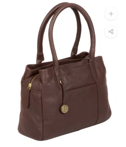 Pure Luxuries.."Cheadle" Large Shoulder Bag Auburn/Burgundy Leather Tote Shopper - Picture 1 of 15