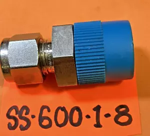 SS-600-1-8 SWAGELOK, SST CONNECTOR, 3/8" TUBE X 1/2" MPT, NEW, FREE SHIPPING - Picture 1 of 2
