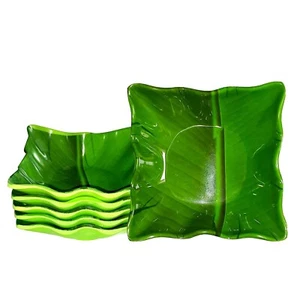 Melamin Banana Leaf Melamine Snacks Bowl Set Pack of 6 - Picture 1 of 5