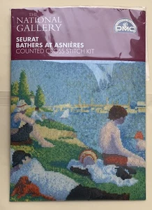 DMC Seurat Bathers at Asnieres painting counted cross stitch kit 30.5x20.5cm - Picture 1 of 5