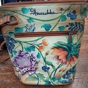 Anischka Caribbean Garden Leather Organizer Crossbody - Picture 1 of 7