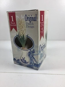 Dutch Blue Delft Vase with Windmill Design, small 4" tall, house birds, pottery? - Picture 1 of 5