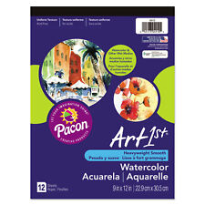 Pacon Artist Watercolor Paper Pad, 9 x 12, White, 12 Sheets