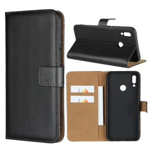 Wallet Case Genuine Echt Leder Tasche TPU Hülle Etui für Huawei P Smart+ (PLUS) - Bild 1 von 12