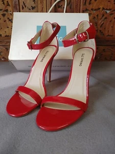 CALL IT SPRING Jechta Open Toe Strappy Pump NIB MSRP $45 RED Super Cute - Picture 1 of 11