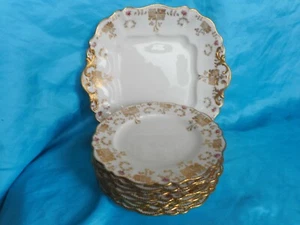 Paragon China Rosa Dorada Art Nouveau Pastel Postre 9 x Platos Boda China - Imagen 1 de 12