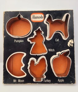 Alumode Cookie Cutters Aluminum Vintage Box Turkey Cat Witch Apple Pumpkin  - Picture 1 of 12