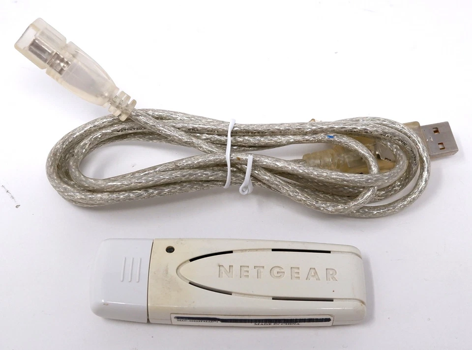 NETGEAR WN111 2.4GHZ WIRELESS B/G/N N-300 USB 2.0 WIFI ADAPTER W/CABLE - NICE! - Image 1 of 1