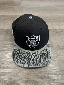 Grafiti Design 47 NFL Black Oakland Raiders Hat, Mens Adjustable Buckle One Size - Picture 1 of 8