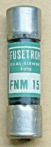 Bussmann FNM-15 Fusetron Dual-Element Fuse 250V, 15 Amp, NEW - Picture 1 of 1