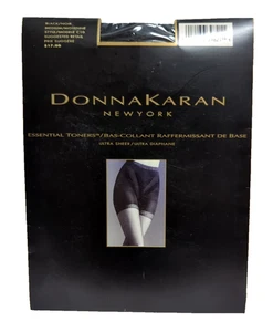 Donna Karan Essential Toners Ultra Sheer Black Pantyhose Style C 10 - Picture 1 of 7