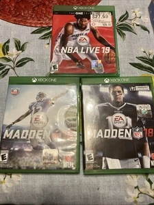 Xbox One Games Lot of 3 ( Madden 16, 18 And NBA Live 19) - Picture 1 of 12