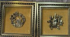 2 Vintage James Papalia Framed Brass String Instruments original Clifton, N.J.