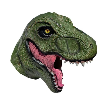 MIKAMAX Dinosaurier Maske aus Latex Gummi - T-Rex Gesichtsmaske für Karneval & Fasching