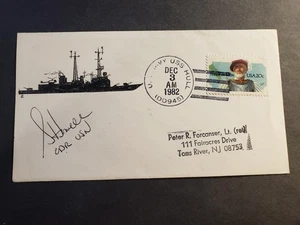 Destroyer USS HULL DD-945 Naval Cover 1982 SIGNED Cachet - Imagen 1 de 2