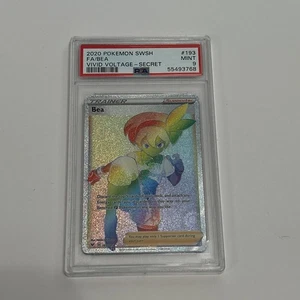 Pokémon Vivid Voltage 2020 arte completo Bea 193 Rainbow Secret raro PSA 9 como nuevo - Imagen 1 de 7