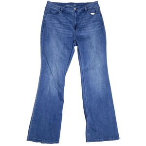 Old Navy Jeans High Rise Flare Size 14 Blue Retro 70s Everyday Basics Americana - Picture 1 of 9