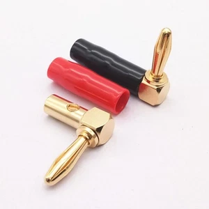 High Performance 4mm Banana Connectors at 90 Degrees for Speaker Wiring - Picture 1 of 10