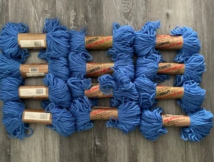 Vintage Caron Rug Craft Yarn Dacron Polyester Cornflower #0030 Lot Of 12 New - Picture 1 of 3