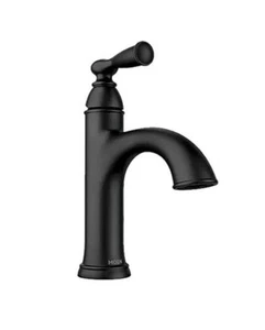 Moen Banbury 4'' Centerset Single Handle Bathroom Faucet Matte Black - 84945BL - Picture 1 of 6