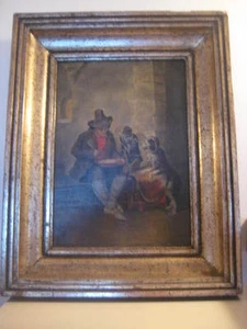 old oil painting on wood panel remi troubadour vlaams flemisch - Picture 1 of 1