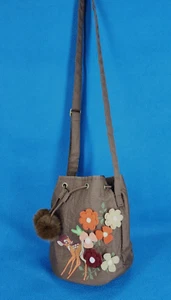 Disney Bambi Drawstring Crossbody Bag Butterfly Flowers Purse NWT - Picture 1 of 4