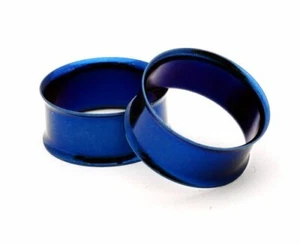Pair of Steel Double Flare Tunnels plugs gauges Choose Size and Color - Picture 1 of 6
