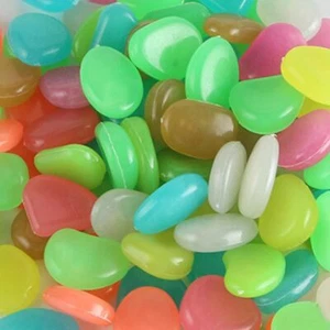 300x Leuchtende Steine Floureszierende Oval Leuchtstein für Garten Aquarium - Bild 1 von 19