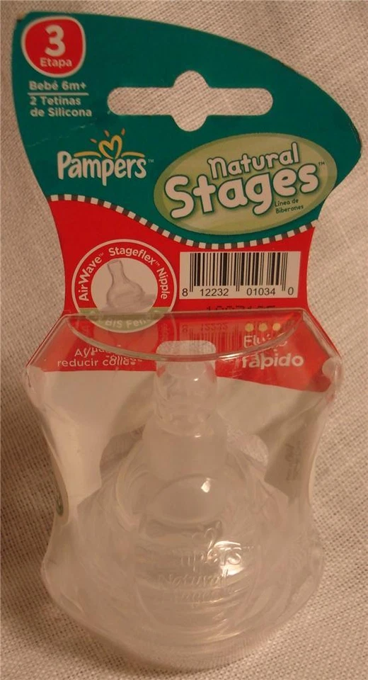 帮宝适 Air Wave Stageflex 乳头,快速流量,3 包 x 2 乳头 — 第 1/1 张图片