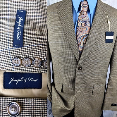 Nuevo $169 Joseph & Feiss Hombres Blazer Marrón Geométrico 38R Abrigo Deportivo Chaqueta 👉ETIQUETAS Foto 1 de 4
