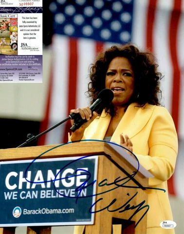 Oprah Winfrey Signed 11x14 Photo w/ JSA COA #M09907 Barack Obama Cover