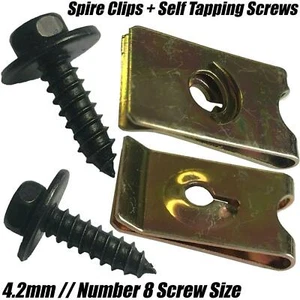 5.5mm x 19mm SELF TAPPING SCREWS w/ WASHER + 4.2mm No.8 SPEED FASTENERS U NUTS - Picture 1 of 6