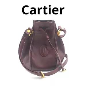 Cartier Must Shoulder Bag C-shaped Hardware Bordeaux Color With Guarantee Used - Picture 1 of 8