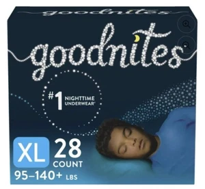 Goodnites Boys' Nighttime Bedtime Underwear, Size: XL 95-140+ LBS - 56 Count NIB - Picture 1 of 4