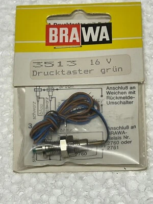 Pulsador Brawa 16 voltios #3513 verde NOS Foto 1 de 2