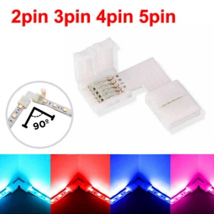 5pcs L Shape Solderless 5050 2835 5630 LED Strip Light Corner Connector Adapter - Picture 1 of 15