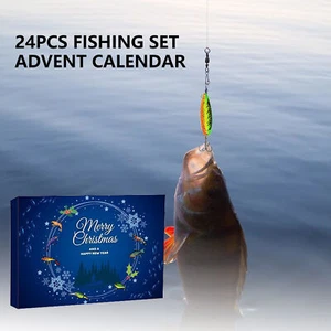 Christmas Advent Calendar Fishing Countdown 24 Days Fishing Set Surprise Gift - Picture 1 of 7