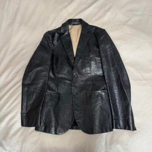 JIL SANDER 2000s Leather Tailored Jacket Size 44 Black Men's - Picture 1 of 6