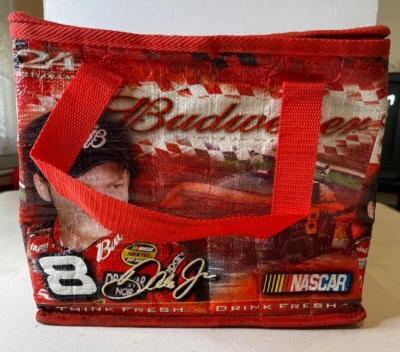 2005 Dale Earnhardt Jr Budweiser COOLER -24 latas isoladas bolsa lateral macia Nascar  - Imagem 1 de 4