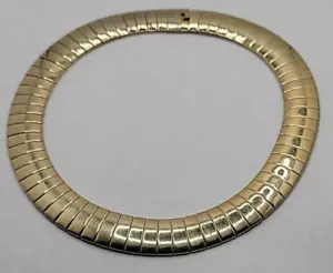 Vntage Omega Choker Necklace Goldtone Thick Links Hidden Closure Egyptian Collar - Picture 1 of 7