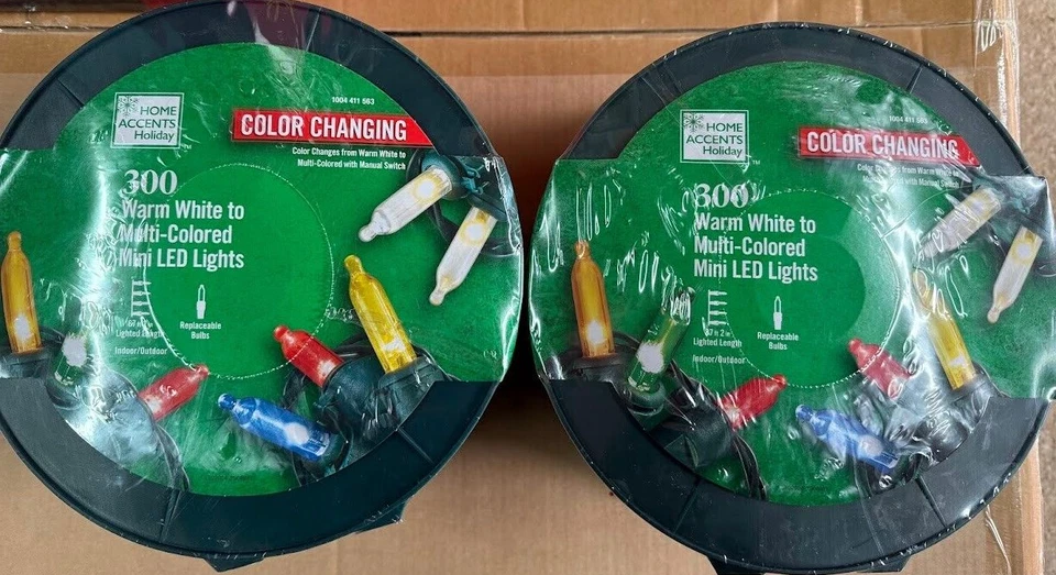 Home Accents Holiday 300 Mini LED Color Changing Lights White or Multicolor