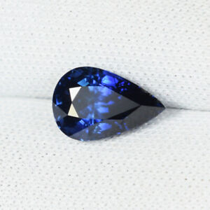 1.95 ct TOP LUSTROUS  RICH  BLUE HEATED NATURAL BLUE SAPPHIRE - Pear See Vdo DIS