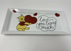 Disney Winnie The Pooh Serving Platter Ceramic Love You Beary Much" - Picture 1 of 5