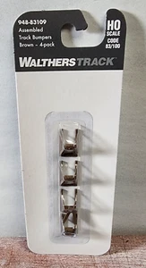 Walthers 948-83109 Assembled Railroad Track Bumpers Rust Brown 4 Pack HO Scale - Imagen 1 de 2