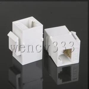 25PCS 8p8c White Telephone Cable Cord Extension Adapter Coupler Jack Module - Afbeelding 1 van 6